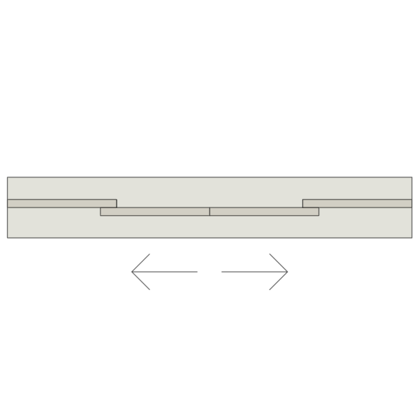 A imagem mostra o Bloco Dinâmico de Porta de Correr - 2 lados, em fundo branco.